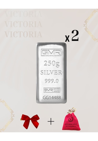 Vıctorıa Gold Sertifikalı 2 Adet 250 Gr Külçe Gümüş 999 Ayar
