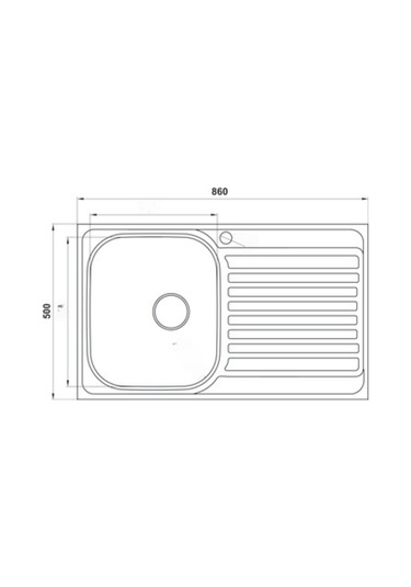 Livinox Dorian Tek Gözlü Desenli Sol Damlalıklı Paslanmaz Çelik Mutfak Eviyesi Inox 86 x 50