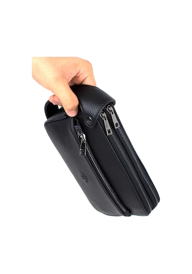 Derise Club Erkek Günlük Çok Bölmeli Portföy Çanta El Çantası Siyah