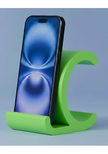 Dekoratif C Harfi Tasarımlı Masaüstü Akıllı Telefon Standı Ve Tutucu Yeşil