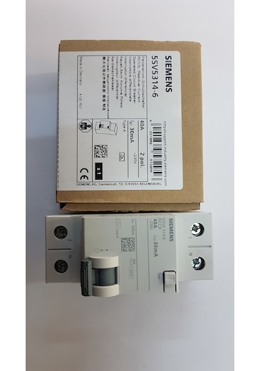 Siemens 5Sv5314-6 Yeni Seri 2 Pol 40A 30Ma Typea Kaçak Akım Röle