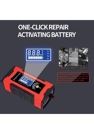Tenfowee 180w Akıllı Araç Şarj Cihazı - 12v/24v Agm Akü Tamir Ve Şarj Özelliği Kırmızı, Avrupa Standart