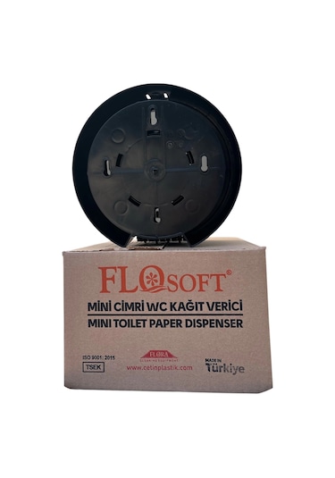 Flosoft Mini Cimri Tuvalet Kağıdı Aparatı Siyah F096s