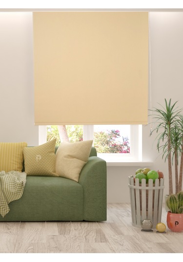 Br Perle Home Bej Rengi Düz Mekanize Stor Perde Yüksek Kalite Metropol Serisi Bej