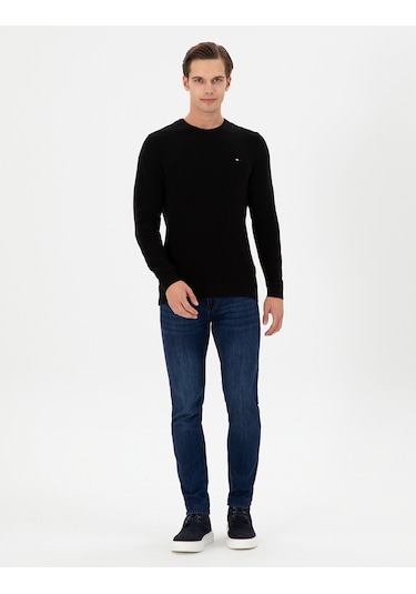 U.S. Polo Assn. Erkek Slim Fit Bisiklet Yaka Siyah Basic Kazak 50298282-VR046 U.S. Polo Assn. Erkek Slim Fit Bisiklet Yaka Siyah Basic Kazak 50298282-VR046