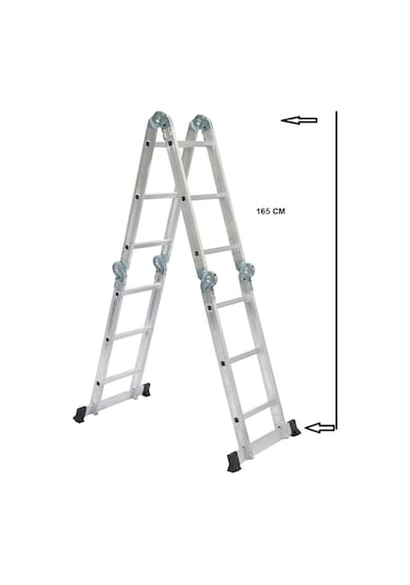 Beykon 12 Basamaklı 1,6 MM Kalınlık 3.50 M Katlanır Çok Amaçlı Merdiven - ELIT 43