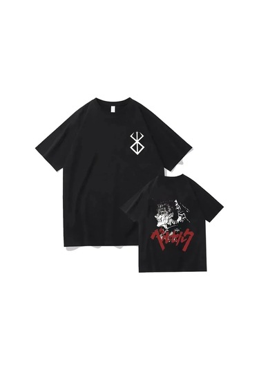 Snapbuy Berserk T-shirt Guts Erkekler Kadın Pamuk Manga Anime Hip-hop Büyük Boy T Gömlekpembe Pembe