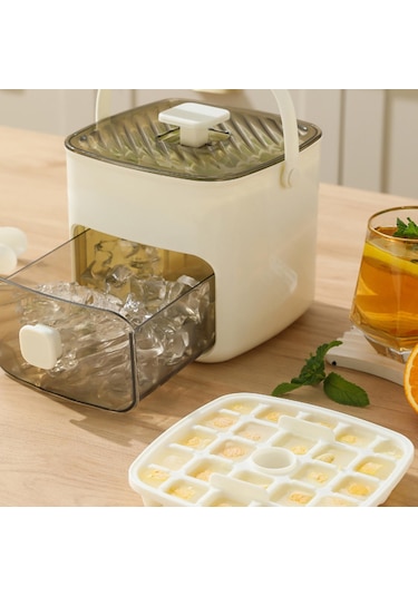 Suntek Basın Tipi Buz Küpü Tepsisi Kapaklı İstife Beyaz