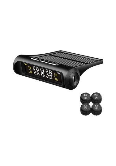 Sones Yb-q0248 Universal Araç Kablosuz Güneş Enerjili Harici Lastik Basıncı Monitör Dedektörü