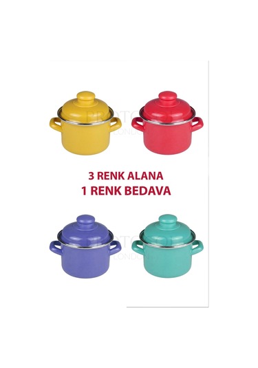 Protocol London Emaye Mini Derin Tencere Seti 12 Cm 900 ML