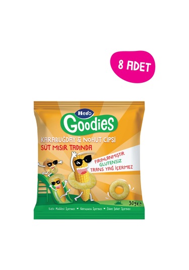 Hero Goodies Süt Mısırlı Sağlıklı Cips 30g X8