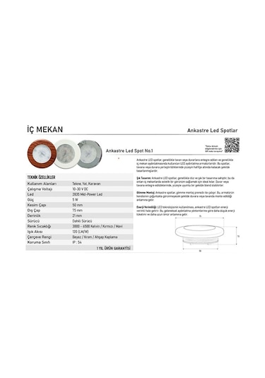 Krom Gömme Led Spot No.1 - Günışığı