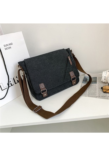 Moda Günlük Çok Amaçlı Kanvas Omuz Çantası Mh7022 Siyah