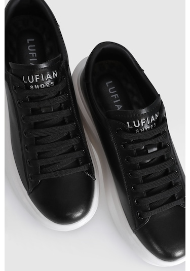 Lufian Erkek Gage Deri Sneaker Ayakkabı 112230205 Siyah Siyah