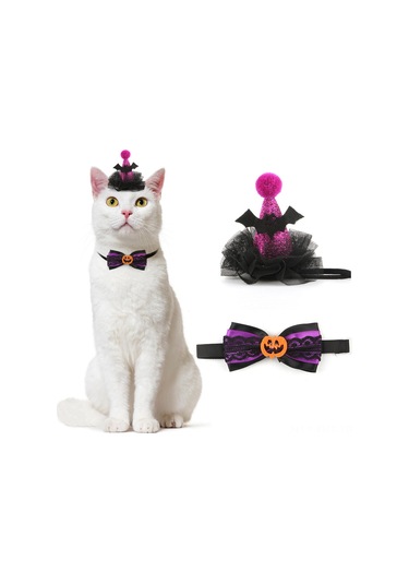 Hangfox Kedi万圣cosplay Kostüm Seti - Avrupa Stili Korkunç Sevimli Dekoratif Kıyafetler - Felt Malzeme - Tema Parti Fotoğraf Çekimleri İçin