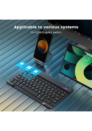 Willowhaven Bluetooth Kablosuz Klavye Fare Android Ios Samsung Xiaomi Tablet İçin İpad Uyumlu Air Sky Blue Keyboard Korean Language