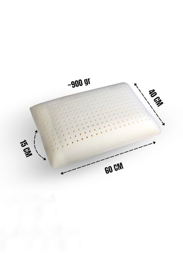 Hava Kanallı, Nefes Alabilir Ortopedik %100 Visco Yastık Yıkanabilir Kılıf Çantalı 60x40x15cm Beyaz