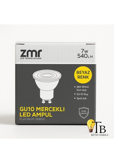Zmr Gu10 Mercekli Led Ampul 7w 540 Lümen Platinum Serisi 6500k - Beyaz Işık