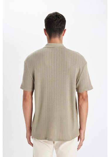DeFacto Regular Fit Kısa Kollu Dokulu Triko Polo Tişört D4810AX24SMKH96