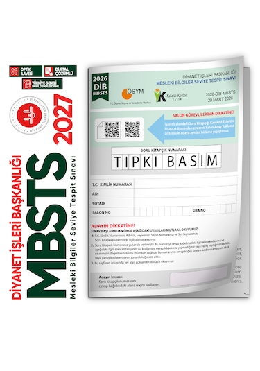 2026 Dib-mbsts Ösym Tıpkı Basım Çıkmış Soru Kitapçığı Video/pdf Çözümlü Türkiye Geneli