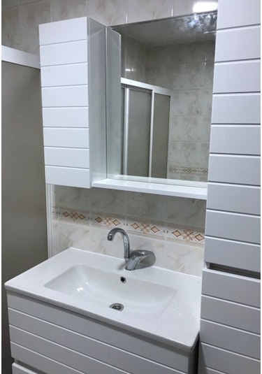 Rmr 3 Lü Banyo Dolabı Takımı 80 Lik Lavabo + Mebran Kapak +