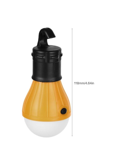 Yumuşak Işık Açık Asılı Led Kamp Çadırı Ampul Balıkçılık Fener Lamba Turuncu Siyah