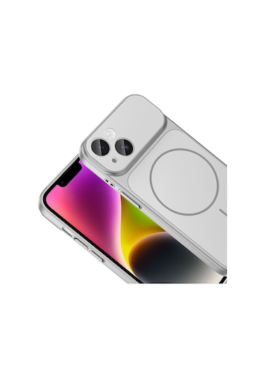 İphone 13 Kılıf M-safe Şarj Özellikli Kamera Korumalı Formen Kılıf Gümüş