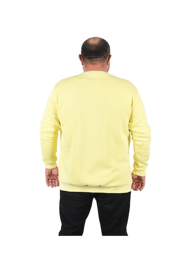 Moc Grande Mocgrande Büyük Beden Sweatshirt V Design 22742 Sarı