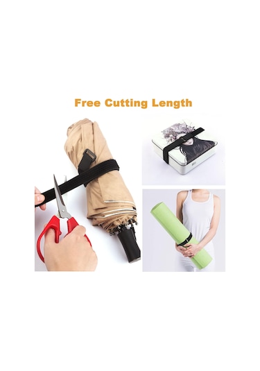 25 Döngülü Ve Kablo Yönetimi İçin Cırt Cırtlı 5 M Siyah Ayarlanabilir Yeniden Kullanılabilir Kablo Bağları/kayışları 5 M X 2 Cm, Siyah