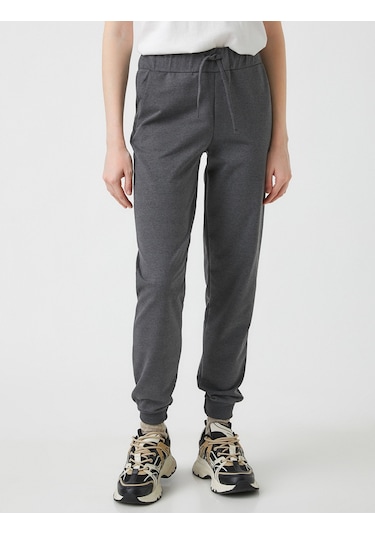 Koton Jogger Eşofman Altı Beli Lastikli Antrasit 2yal48889ok