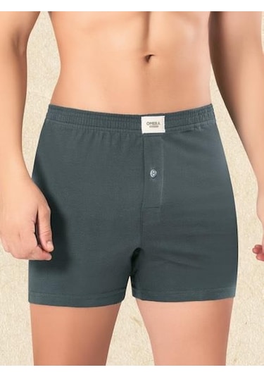 6 Adet Omera Organik Kumaş Erkek Düğmeli Boxer 2012 Füme