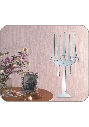 Sıa Aynalı Duvar Süsü (Sticker) Şamdan Şekilli