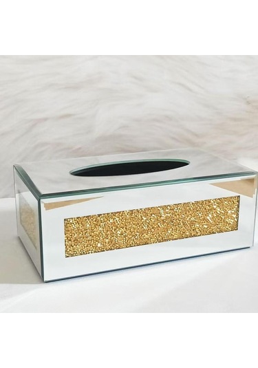 Homyl Mendil Kutusu Kapağı Oturma Odası Dekoru Vanity Tezgahı Altın