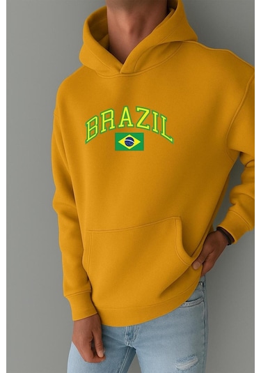 Brazil Baskılı Sweatshırt Sari