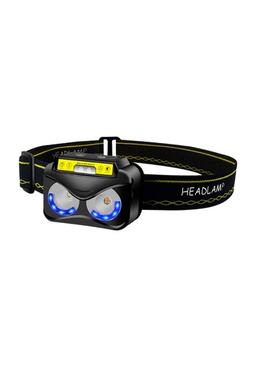 Led Ni Far Xpg+cob Sarı Işık Güçlü Usb Şarj Edilebilir Sensörlü Far Siyah