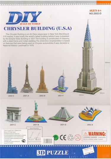 3D Puzzle 3 Boyutlu Maket Amerika Newyork Manhattan Chrysler Buil