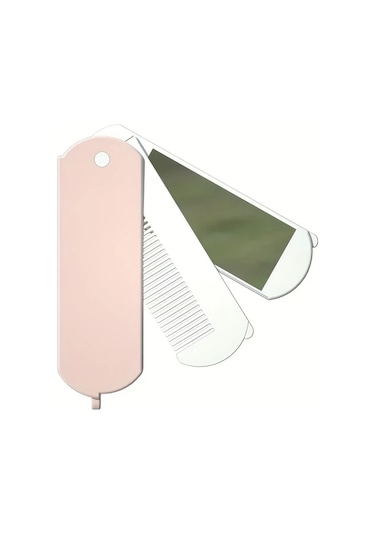 Gateesat Pembe Yüz Fırçalı Katlanır Taşınabilir Ayna Ve Tarak Seti Seyahat Günlük Kullanım