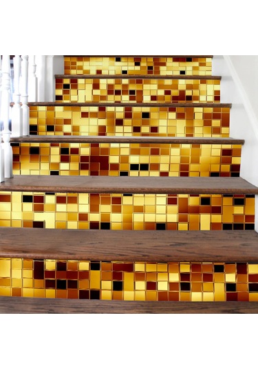 Geekyou 6 Adet Pvc Merdiven Sticker, 100x18 Cm, Anti-bakteriyel, Nem Koruyucu, Kolay Kurulum, Ev Dekorasyonu, Kesilebilir - Lt6p004 Model 4 Diğer