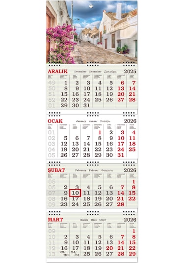 2026 Orta Boy Kuşe Gemici Takvimi Denizci Duvar Takvimi 31 x 86 CM