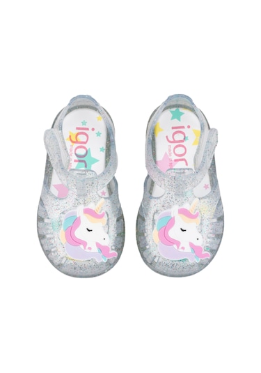 Igor Tobby Unicornio Kız Çocuk Şeffaf Sandalet S10341-386 Şeffaf