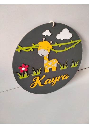 Çocuk Oda Kapı İsme Özel Süs Sarı