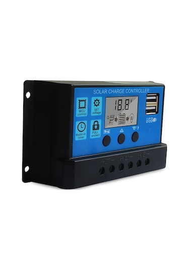Lcd Ekranlı Ve Usb Bağlantı Noktalı Ayarlanabilir Solar Şarj Kontrol Cihazı 12v/24v
