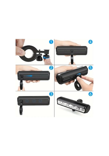 Asia Mx 610 900lm Usb Şarjlı Bisiklet Ön Far Aydınlatma Siyah