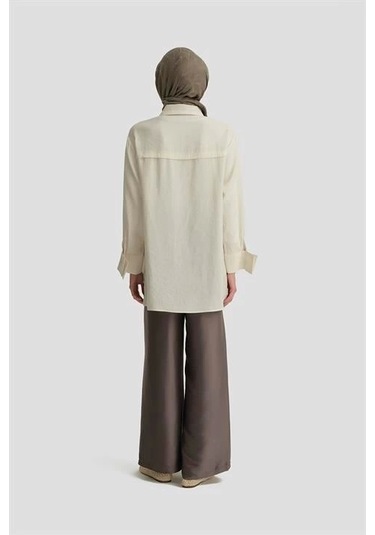 Armine Kup Detaylı Saten Pantolon 25y2815 Haki Haki