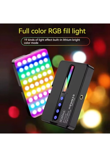 Gajeena M160 Yeni Uzun Tip Rgb Işık: 138 Led, 2700k-6500k Renk Sıcaklığı, %95+ Crı, 1800mah Pil Ve Klem İle Evrensel Işıklandırma Siyah