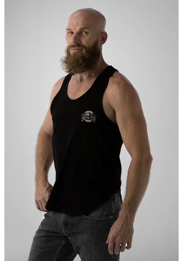 Valiants Skull Pamuklu Kafatası Baskılı Atlet 262535802 Siyah