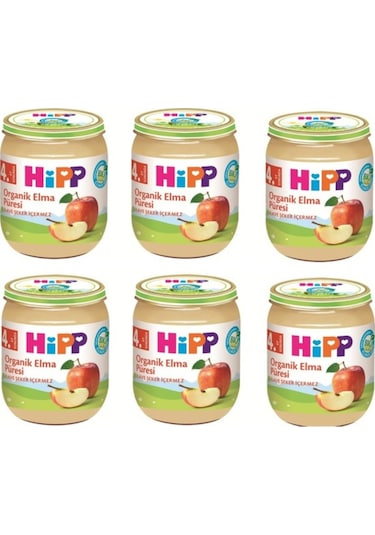 Hipp Organik Elma Püresi 4+ Ay Kavanoz Maması 6 x 125 G