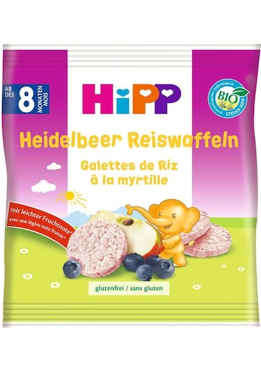 HiPP Organik Yabanmersinli Pirinçli Bebek Gofreti 30gr