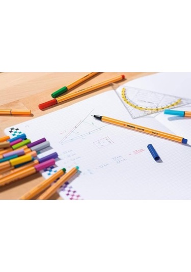 - İnce Keçe Uçlu Kalem - Point 88 - Koyu Mavi