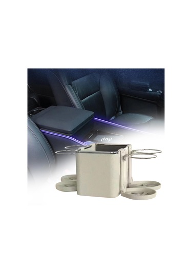 Magideal Suntek Araba Kol Dayama Saklama Kutusu Bej-4'lü-bardaklık